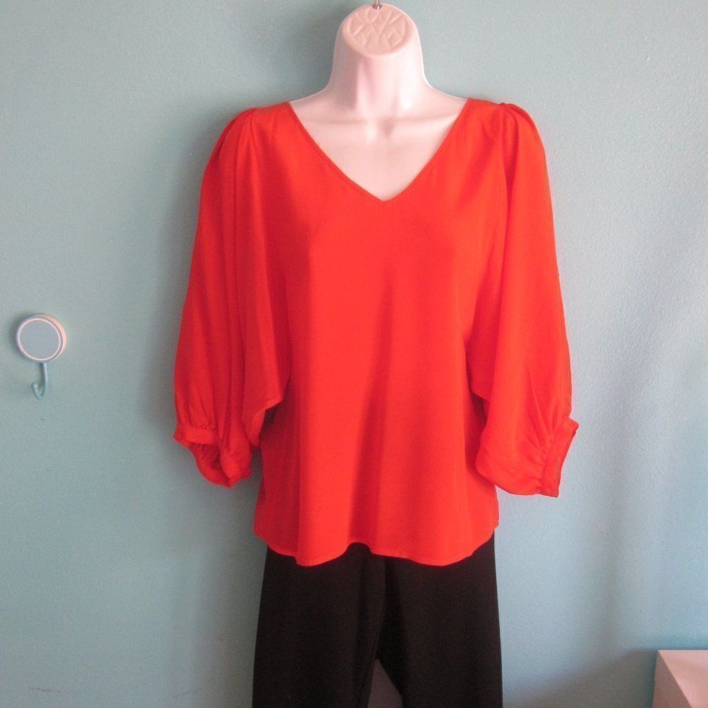 Pippa Womens US Size 2 / UK Size 6 100% Silk Blouse Coral Orange Summer Top
